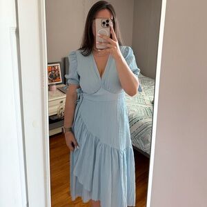 SHEIN Light Blue Midi Dress